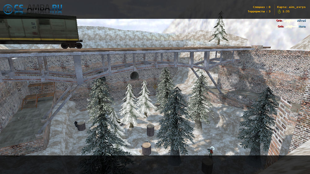 Карта «AIM_Evryn - Зимний лесоповал» для CS 1.6